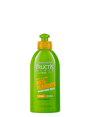 Garnier Fructis Smoothing Milk contains Moroccan argan oil, fighting humidity and frizz to tame the unruliest of hair!